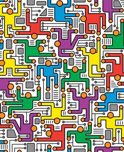 Social Network Circuit Board Pattern