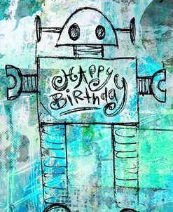 Happy Birthday Robot Blue