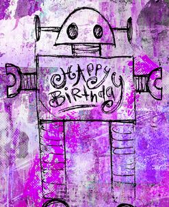Happy Birthday Robot Purple