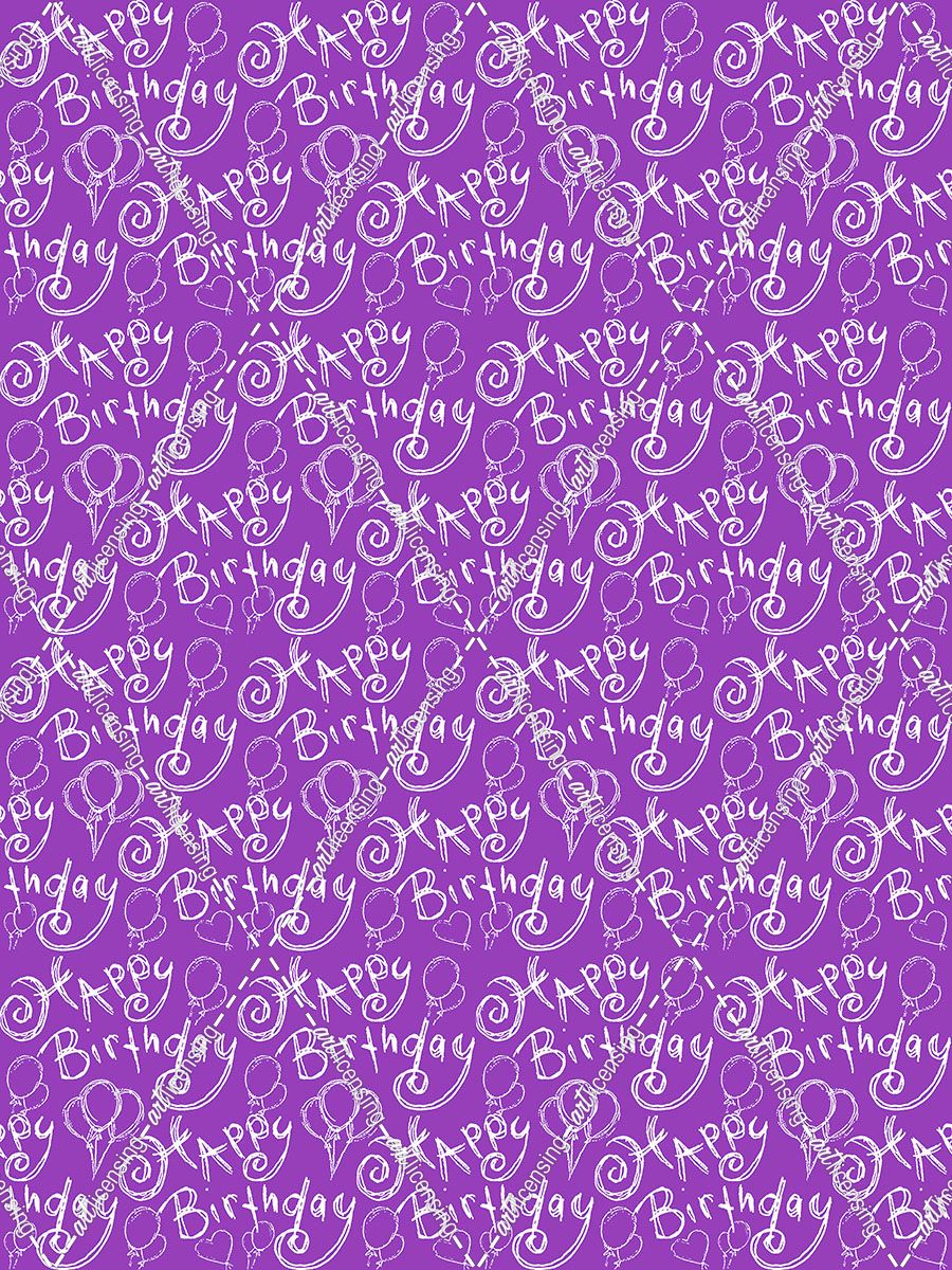 Purple Happy Birthday_Repeat Pattern