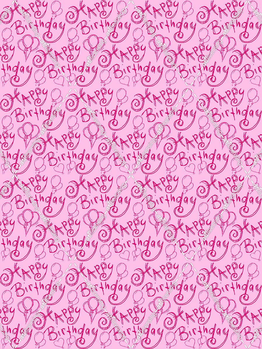 Pink Happy Birthday_Repeat Pattern