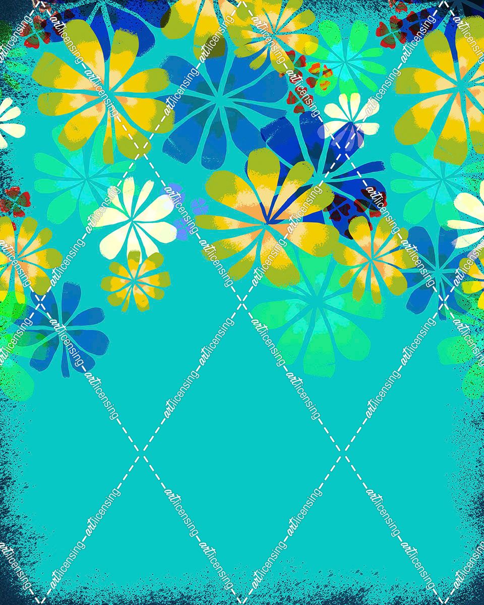 Collage Florals BIRTHDAY 3 border pattern