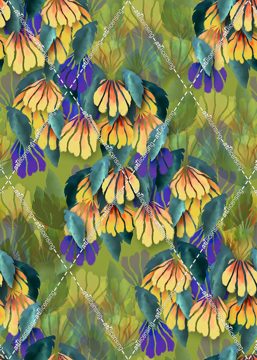 Collage Florals BIRTHDAY 2 repeat pattern