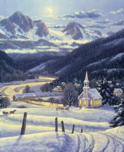 Mountain Village In Winter