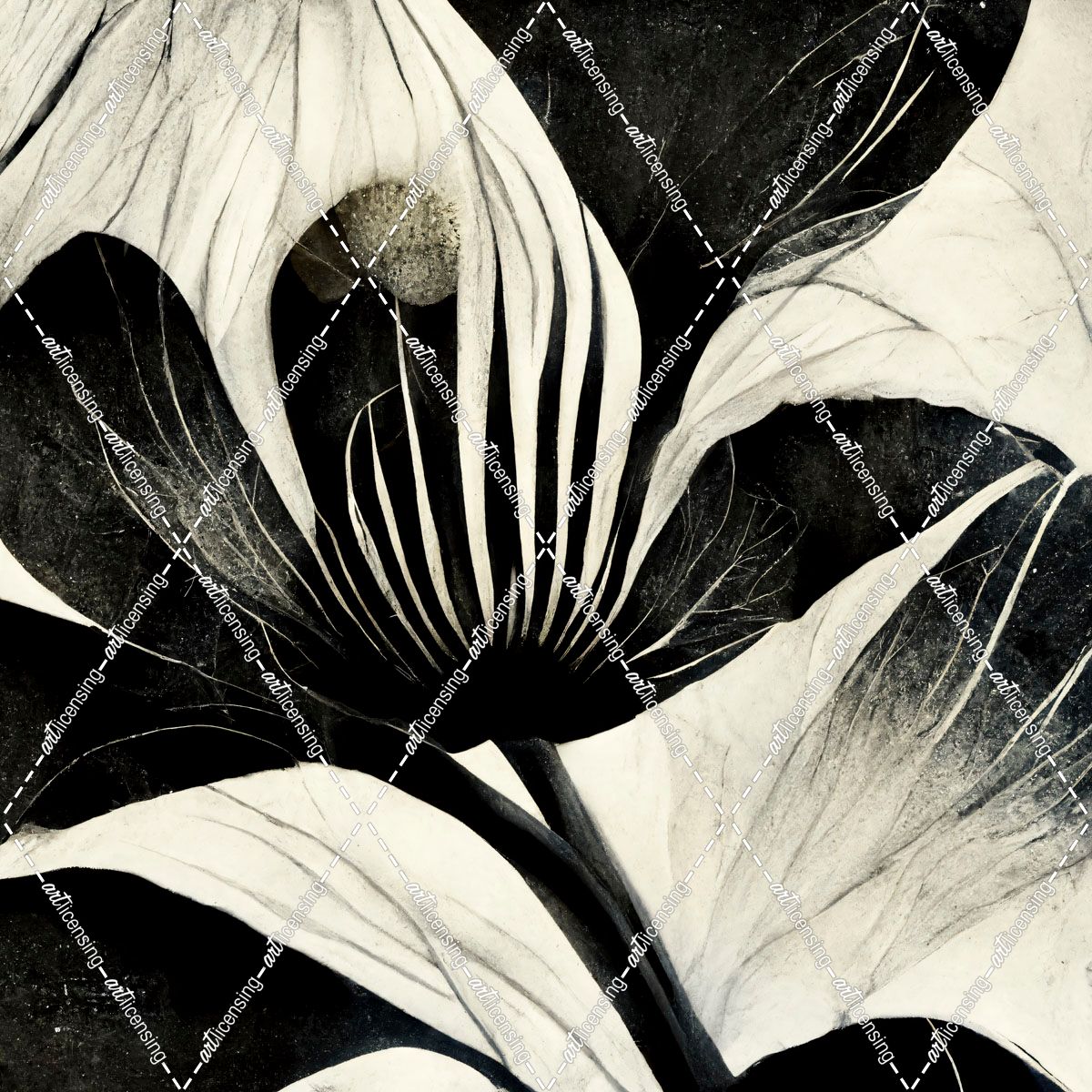 B006 Flowers Black White