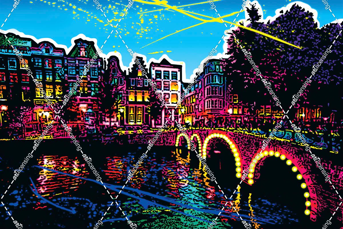 C007 Colorful Cityview Of Amsterdam Herengracht