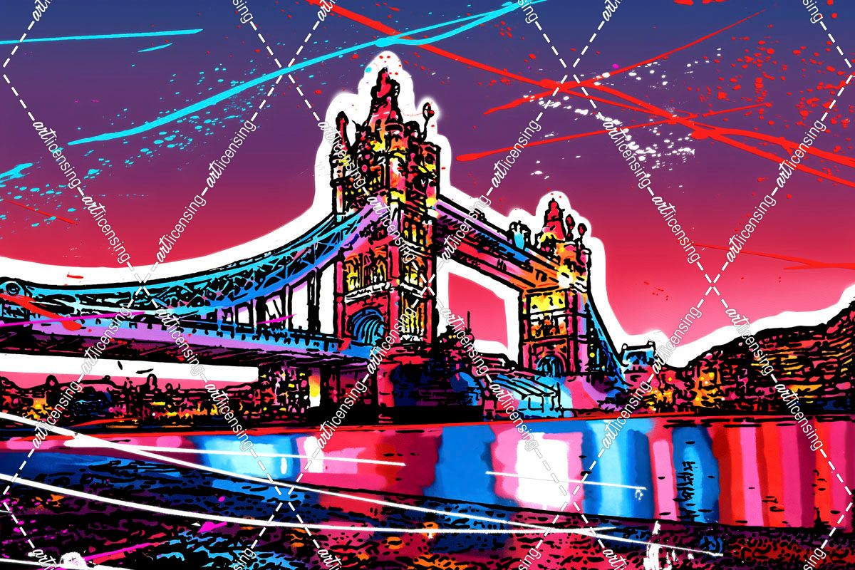 C001 Colorful Cityview Tower Bridge London