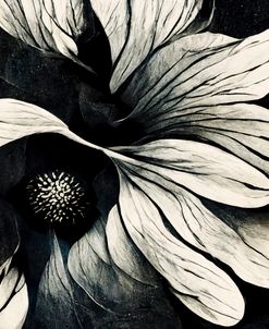 B018 Flowers Black White