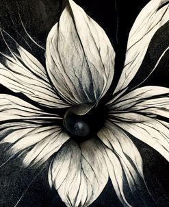 B019 Flowers Black White