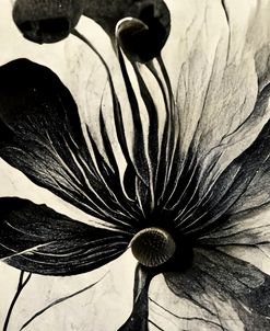 B014 Flowers Black White
