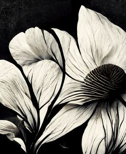 B030 Flowers Black White