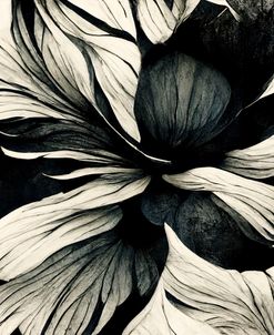 B034 Flowers Black White