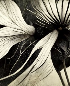 B041 Flowers Black White