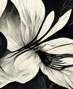 B043 Flowers Black White