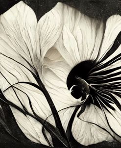 B037 Flowers Black White