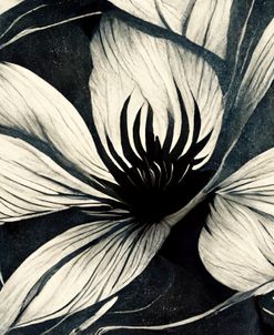 B038 Flowers Black White