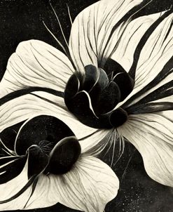 B047 Flowers Black White