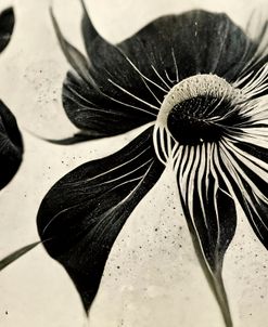 B057 Flowers Black White