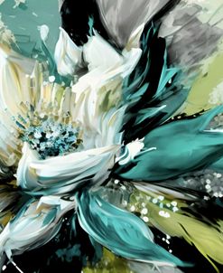 Oil Painting Expressive Flowers Blue 6