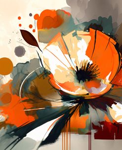 Oil Painting Expressive Flowers Orange 5