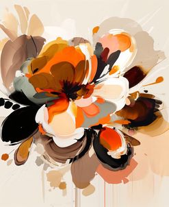 Oil Painting Expressive Flowers Orange 7
