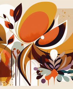 Oil Painting Expressive Flowers Orange 1