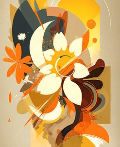 Oil Painting Expressive Flowers Orange 13