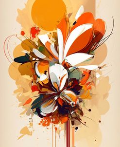 Oil Painting Expressive Flowers Orange 14