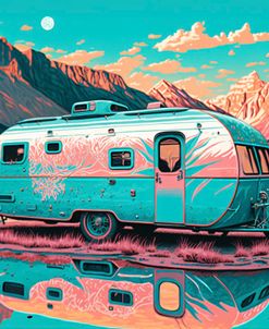 Silkscreen Camper On The Lake 2