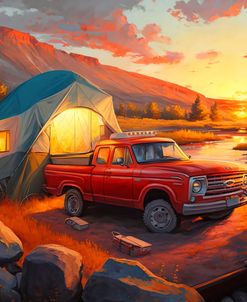 Pickup Truck And Tent At The Campsite 4