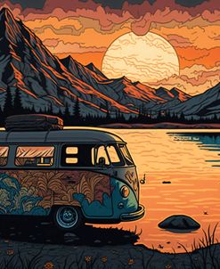 Silkscreen Camper On The Lake 7