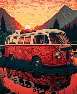 Silkscreen Camper On The Lake 11