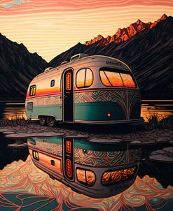 Silkscreen Camper On The Lake 12