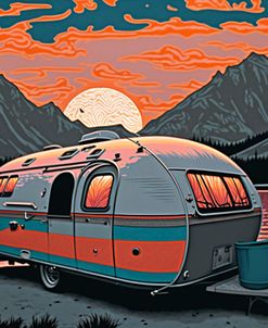 Silkscreen Camper On The Lake 4