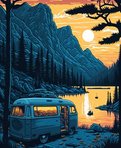 Silkscreen Camper On The Lake 17