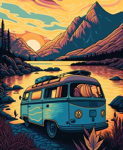 Silkscreen Camper On The Lake 18