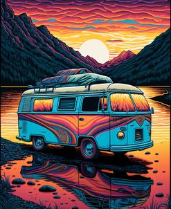 Silkscreen Camper On The Lake 19