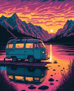 Silkscreen Camper On The Lake 20