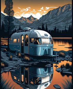 Silkscreen Camper On The Lake 14