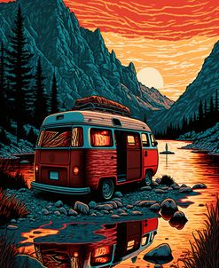 Silkscreen Camper On The Lake 15