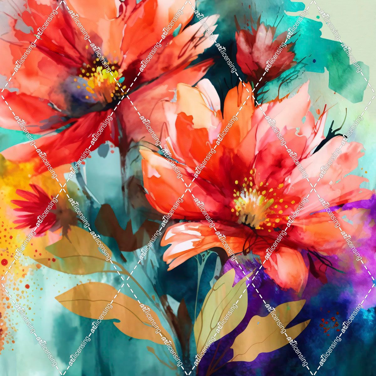 Watercolor Expressive Flowers 12