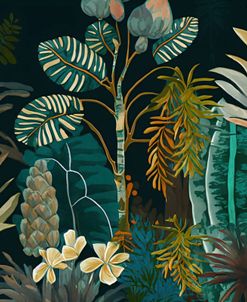 Watercolor Tropical Collage Black 2