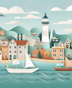 Paper Art Coastal Scene6