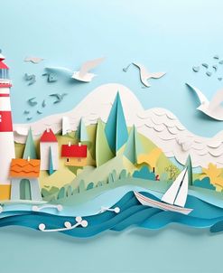 Paper Art Coastal Scene9