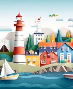 Paper Art Coastal Scene13