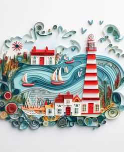 Paper Art Coastal Scene17