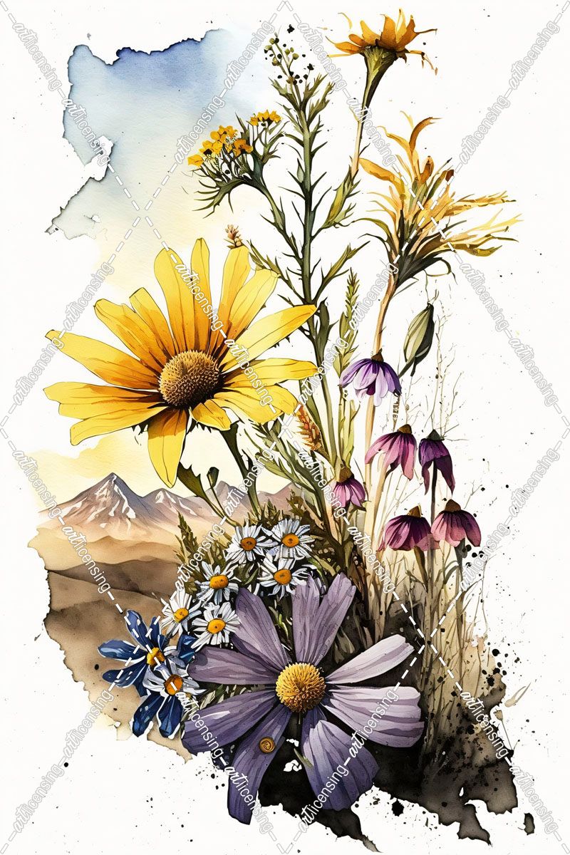 Watercolor Wildflowers 24