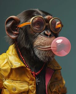 Chimpanzee Blowing Bubble