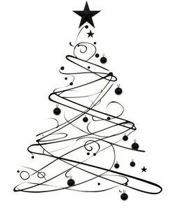 Black White Christmas Tree 2