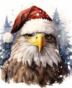 Watercolor Christmas Bald Eagle 16